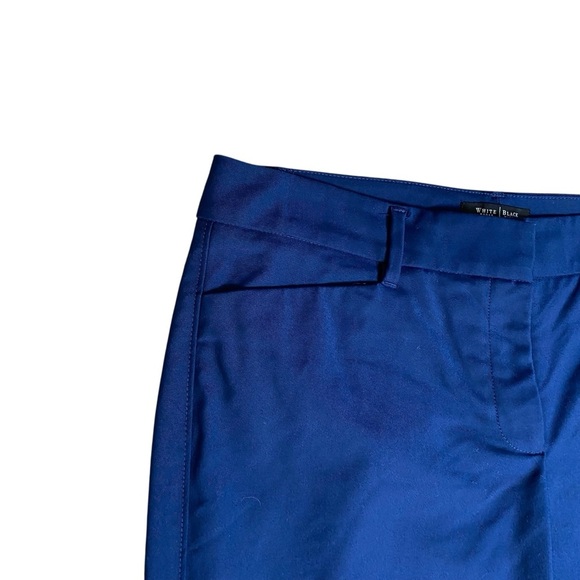 White House Black Market Blue Perfect Form Straight Crop Pants Size 10 - Picture 2 of 10